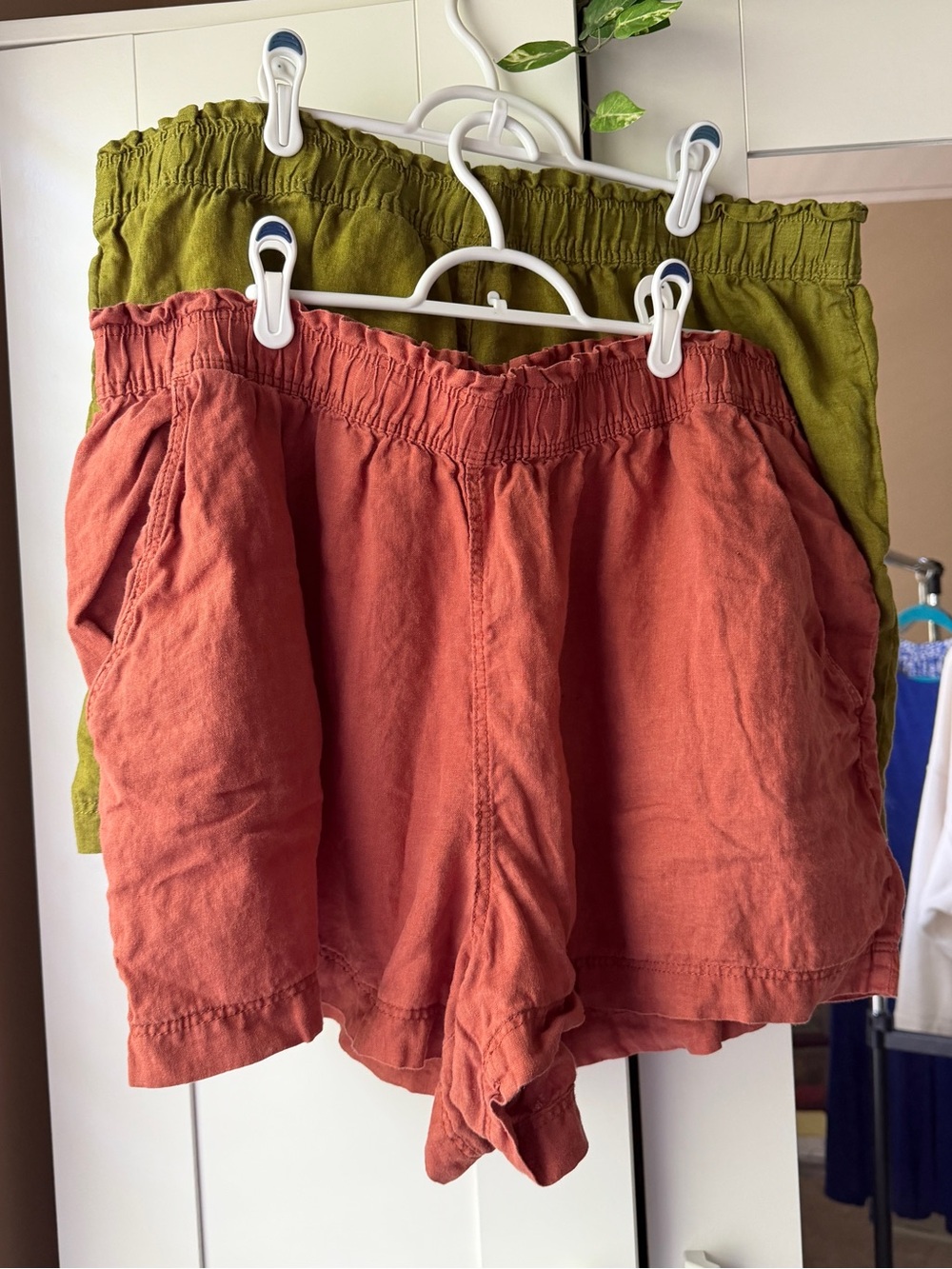 Two pair Lightweight Linen shorts.